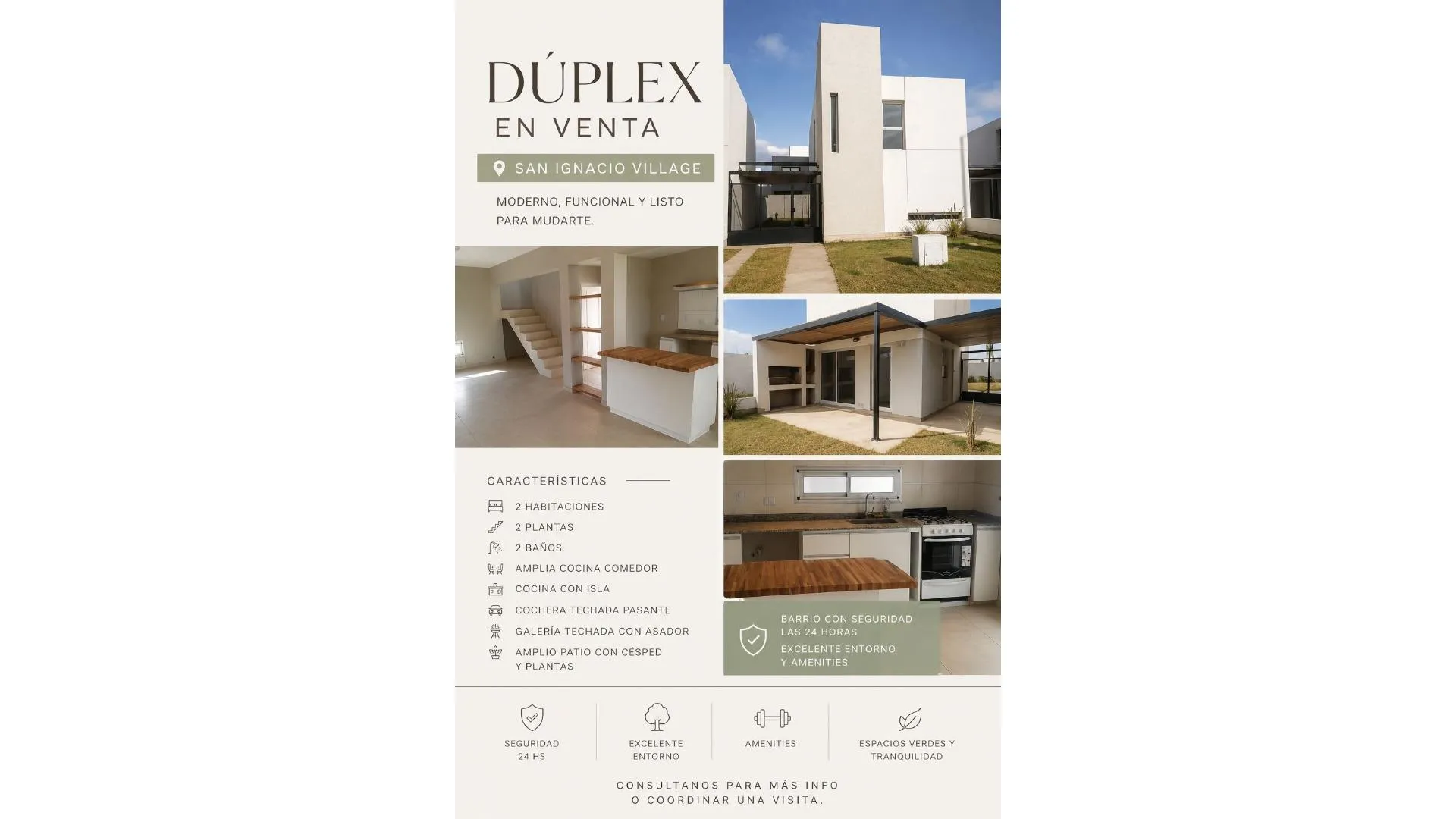 DÚPLEX 2 Dorm en SAN IGNACIO VILLAGE