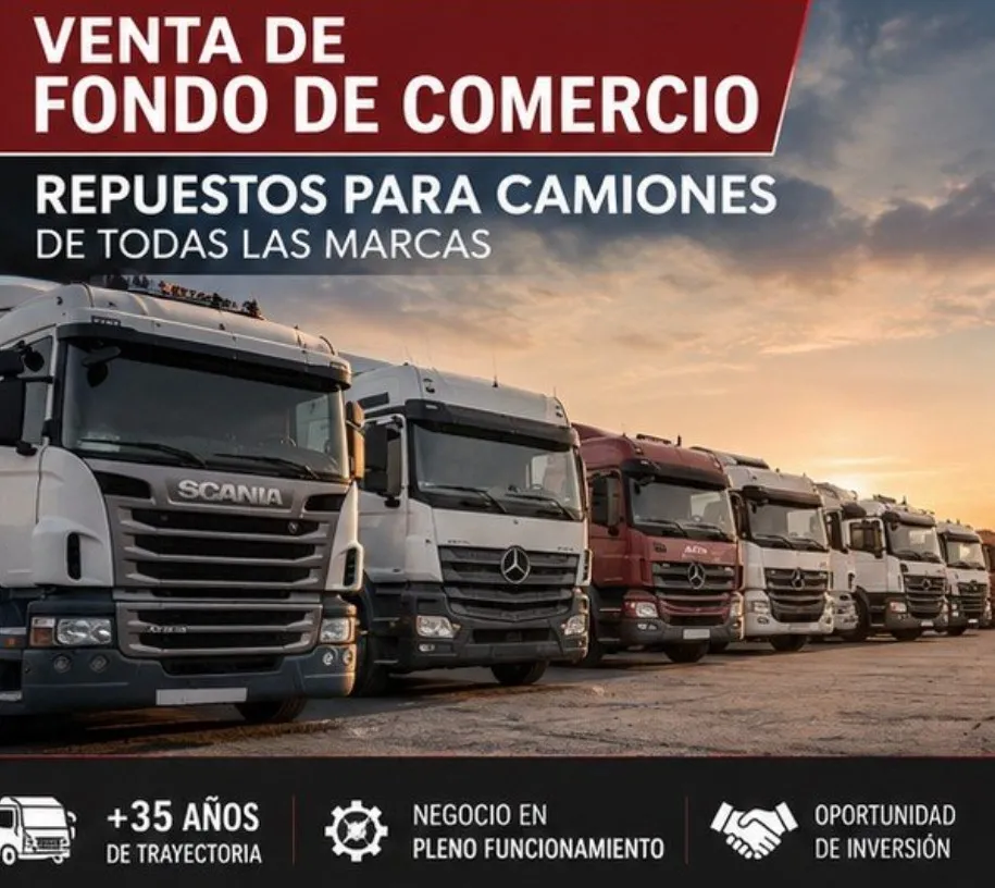 Venta Fondo de Comercio Repuestos Para Camiones de Todas Las Marcas