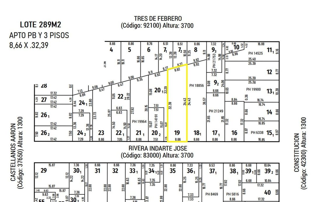 VENTA LOTE CONSTRUCTORA PB Y 3 PISOS EN ECHESORTU