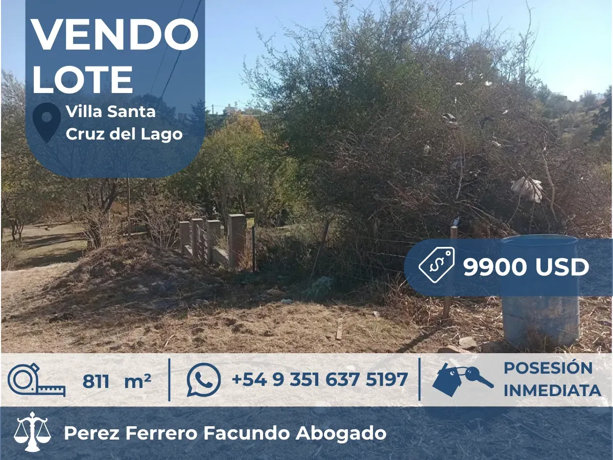 Dos lotes de terreno Villa Santa Cruz del Lago |811M2| Recibo vehículo automotor, financio y vendo