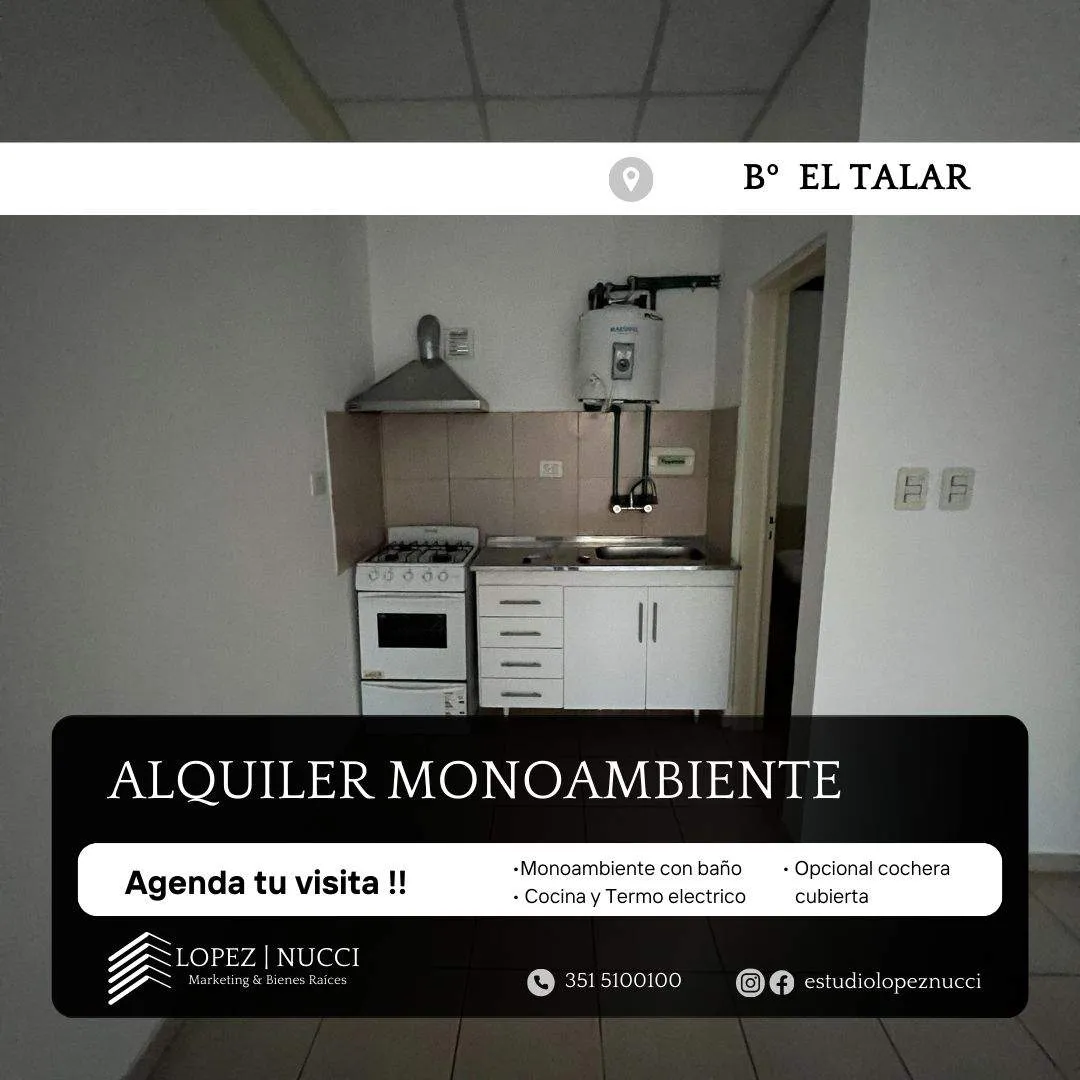 Alquiler Departamento Monoambiente Talar de Mendiolaza