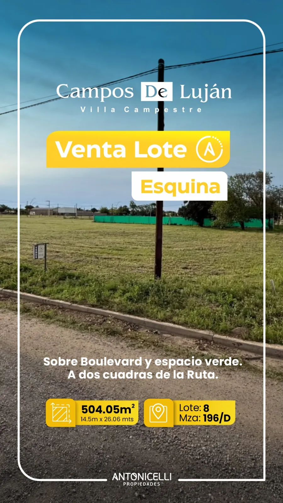 Lote esquina en Campos de Lujan Colonia Tirolesa