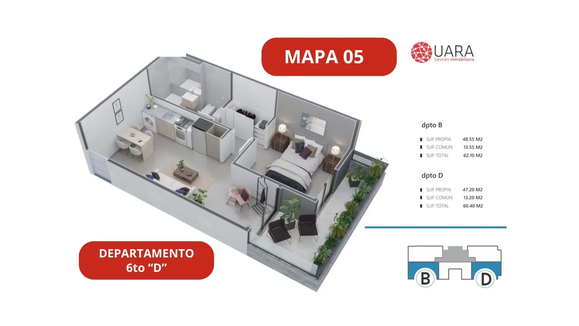 Departamento en el emprendimiento MAPA 05