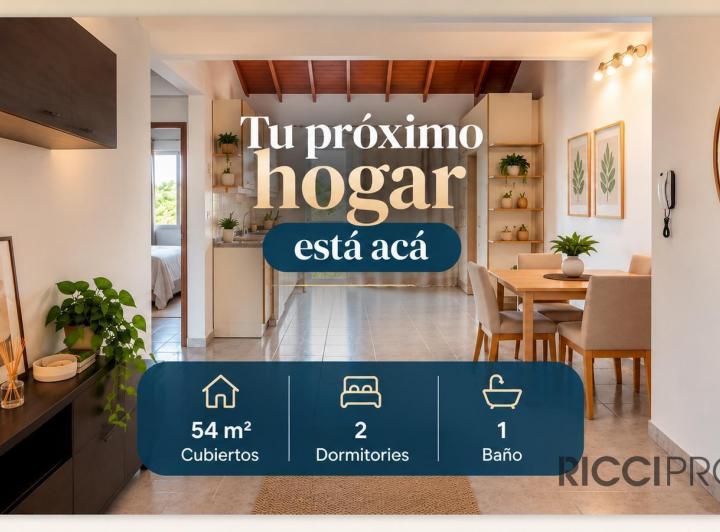 Departamento · 54m² · 3 Ambientes · 1 Cochera