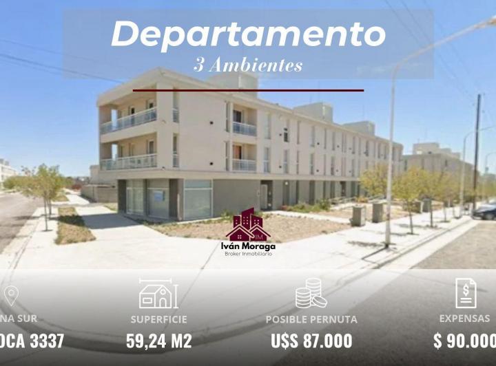 Departamento · 59m² · 3 Ambientes · 1 Cochera