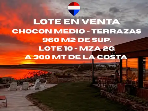 Lote en chocon medio-terrazas-a 300 mt de la costa