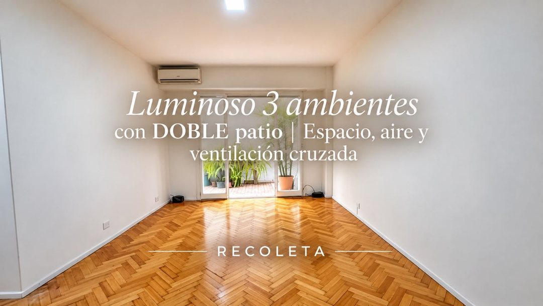 DEPARTAMENTO 3 AMBIENTES VENTA RECOLETA PATIO