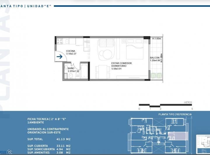 Departamento · 33m² · 1 Ambiente · 30 Cocheras