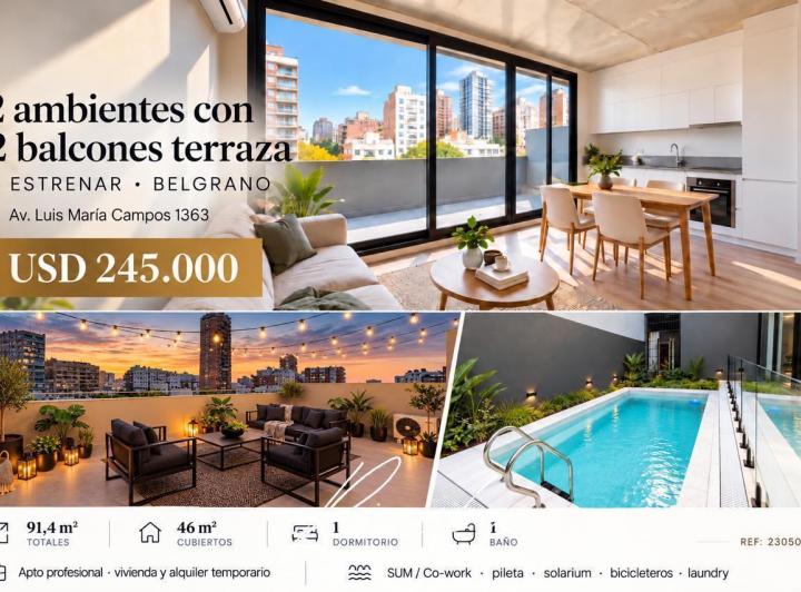 Departamento · 46m² · 2 Ambientes