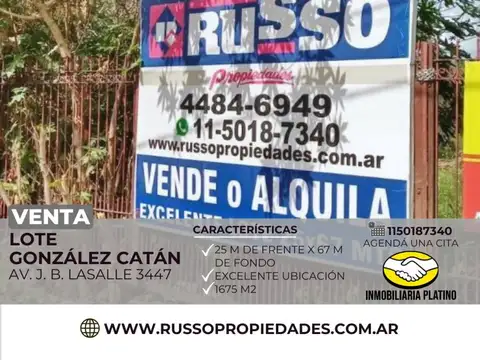 Terreno en Venta en Gonzalez Catan, Partido de La Matanza