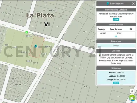 Terreno en Venta en City Bell, Partido de La Plata