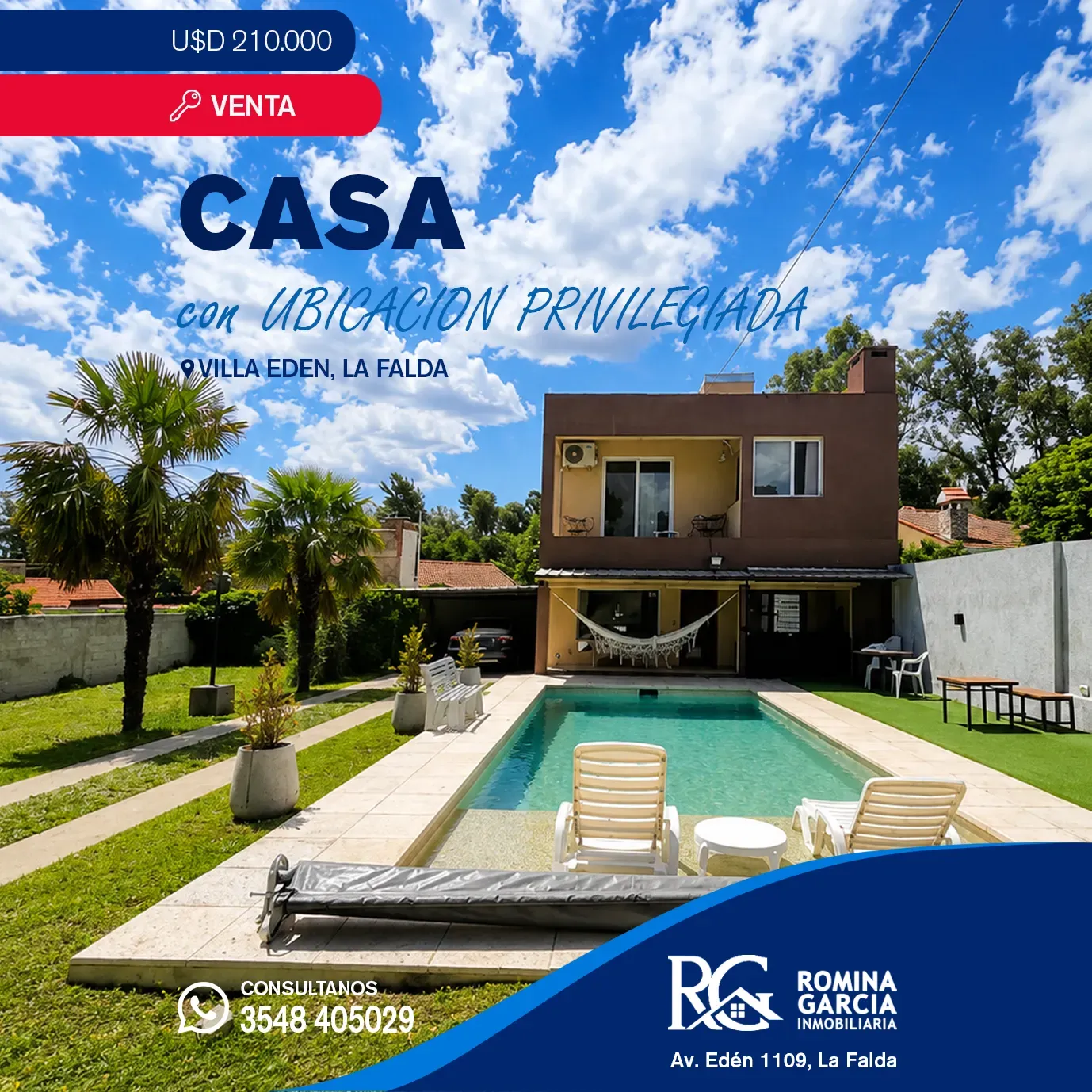 Casa en VENTA - Villa Edén, La Falda | Piscina y parque | USD 210.000