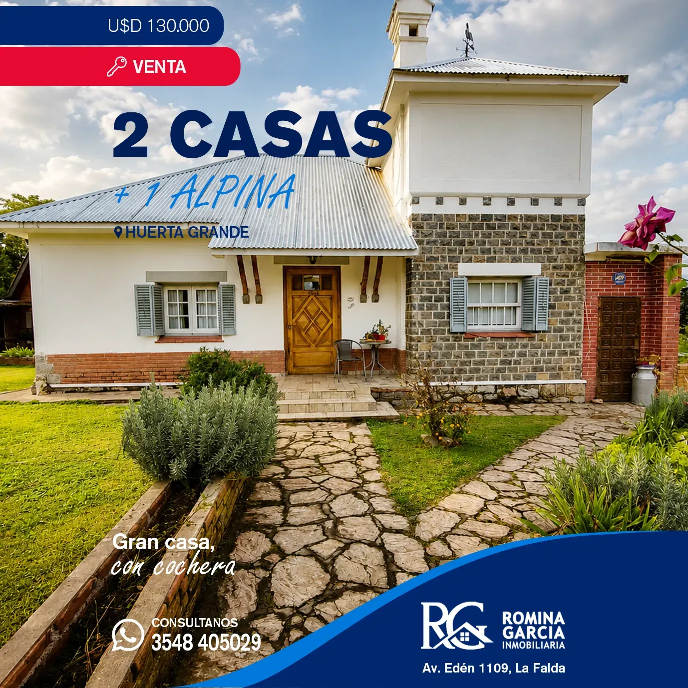 Casa en venta en Huerta Grande con 3 viviendas y lote de 1.575 m²