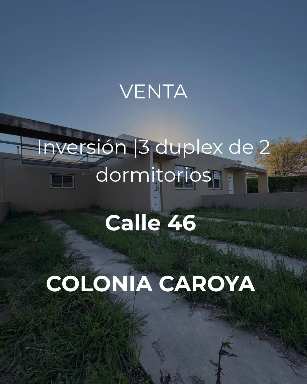 INVERSIÓN- 3 DUPLEX 2 DORM- COLONIA CAROYA