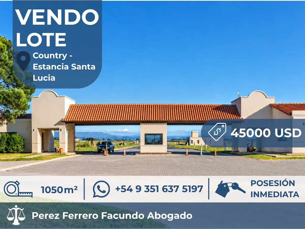 Tres lotes de terreno Country Est. Santa Lucia |1050M2| Recibo vehículo automotor, financio y vendo