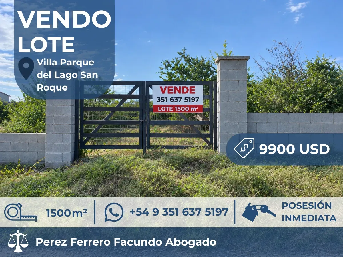 Tres lotes de terreno V. Parque Lago San Roque |1500m2| Recibo vehículo automotor, financio y vendo