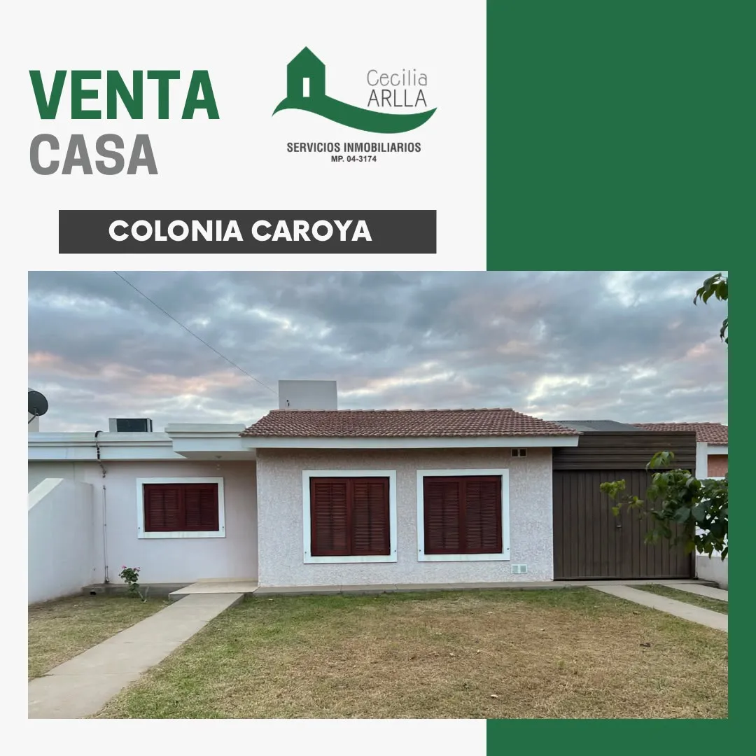 VENTA CASA DE DOS DORMITORIOS EN COLONIA CAROYA . ZONA TRANQUILA Y SEGURA