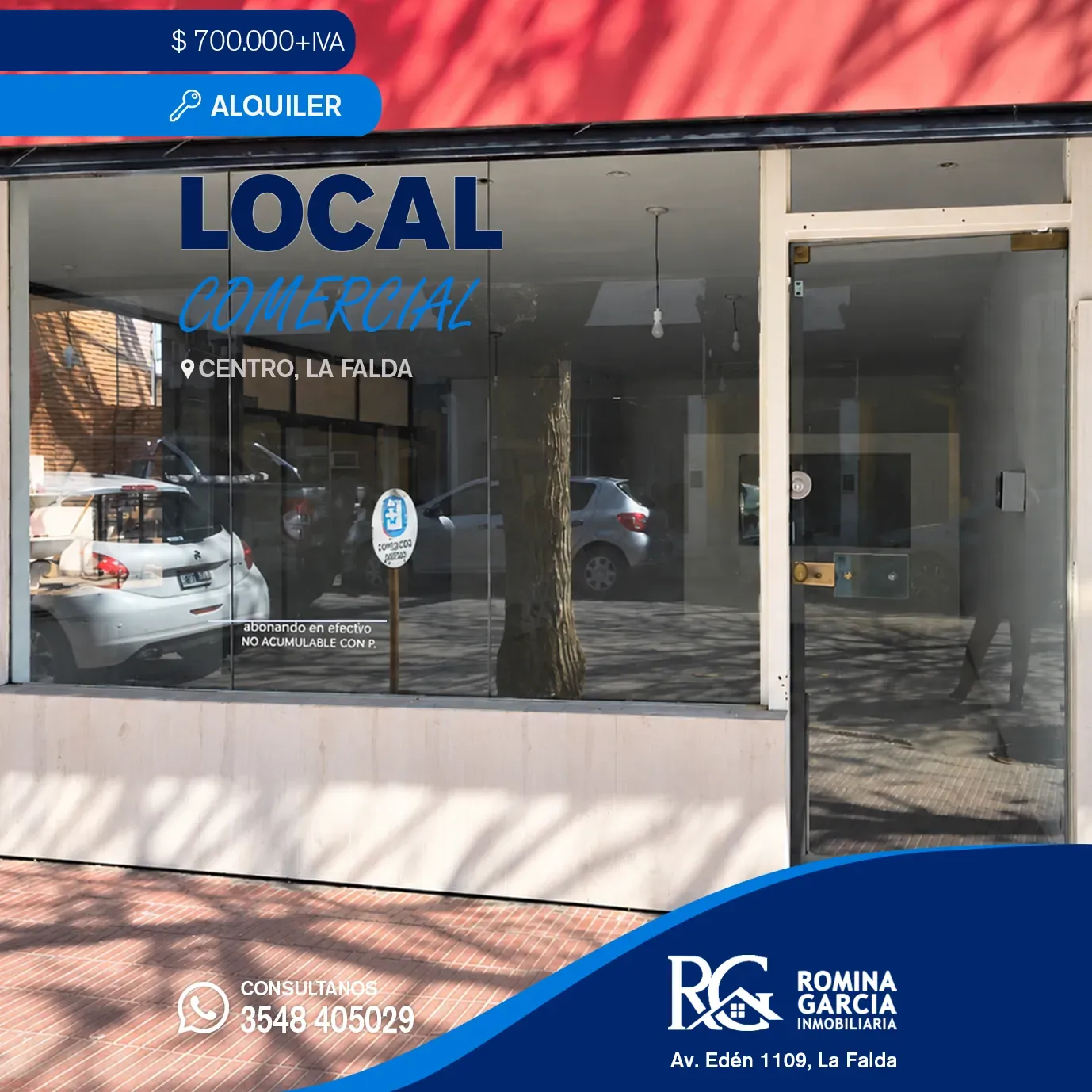 ¡LOCAL COMERCIAL EN ALQUILER EN EL CENTRO DE LA FALDA! A METROS DE AV. EDÉN
