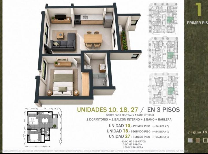 Departamento · 43m² · 2 Ambientes