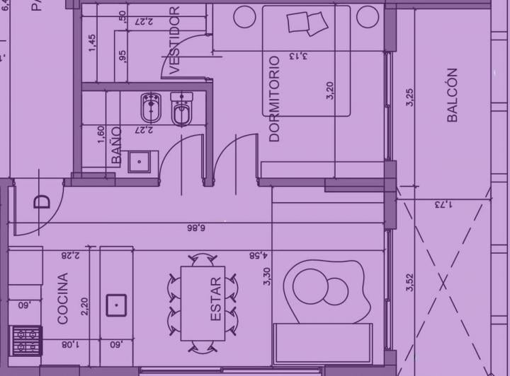 Departamento · 45m² · 2 Ambientes