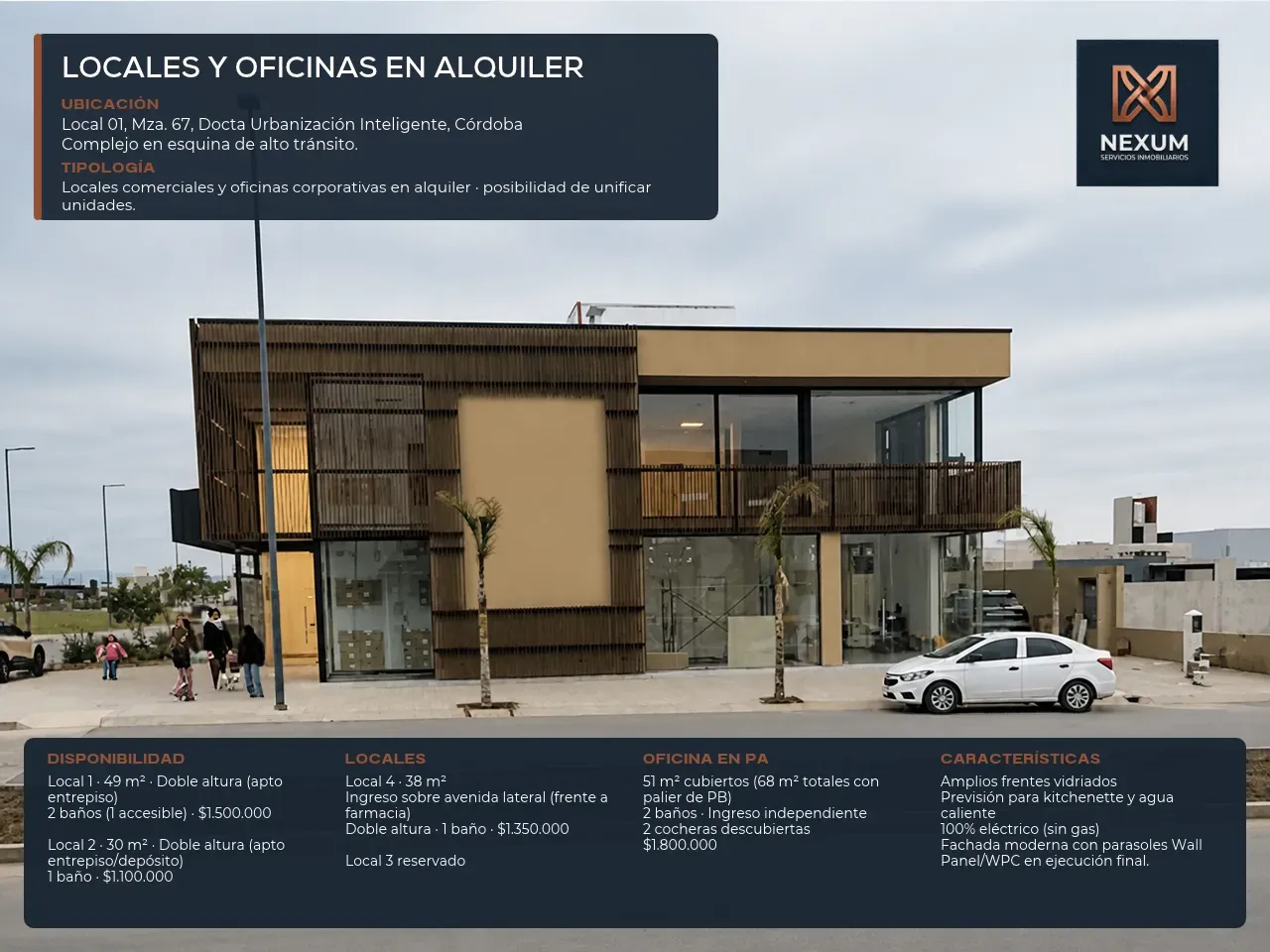 ¡HACÉ CRECER TU MARCA EN DOCTA! Locales comerciales y oficinas en esquina estratégica
