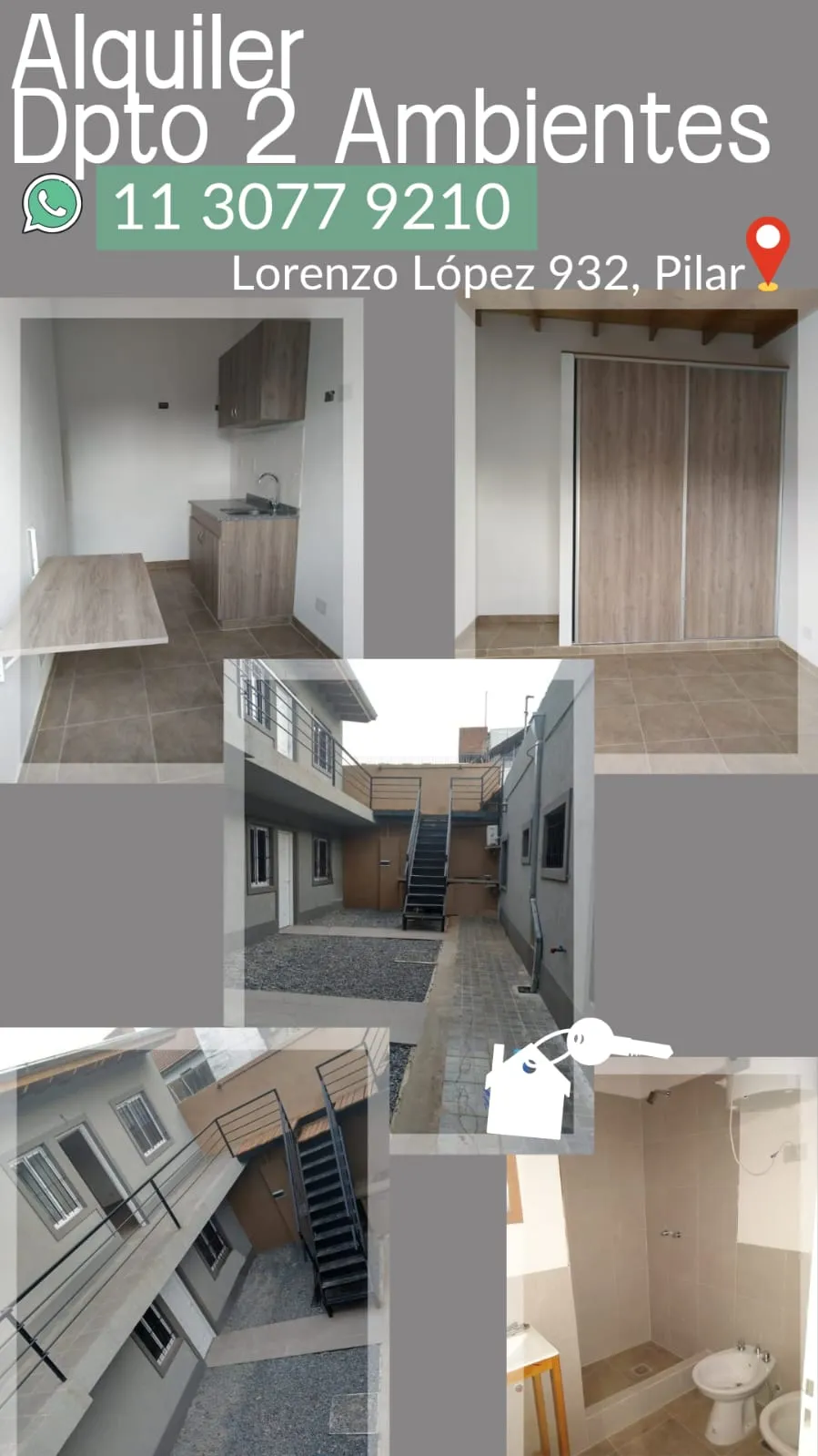 Alquiler Dpto 2 ambientes Pilar Centro