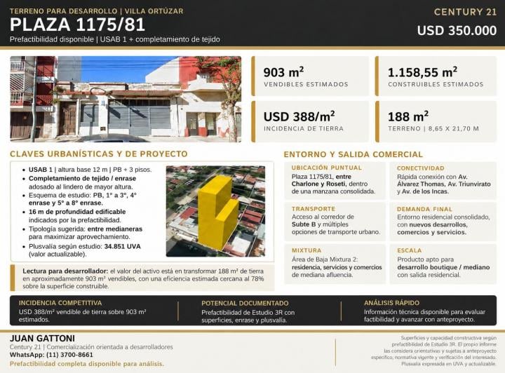 Terreno · 188m²