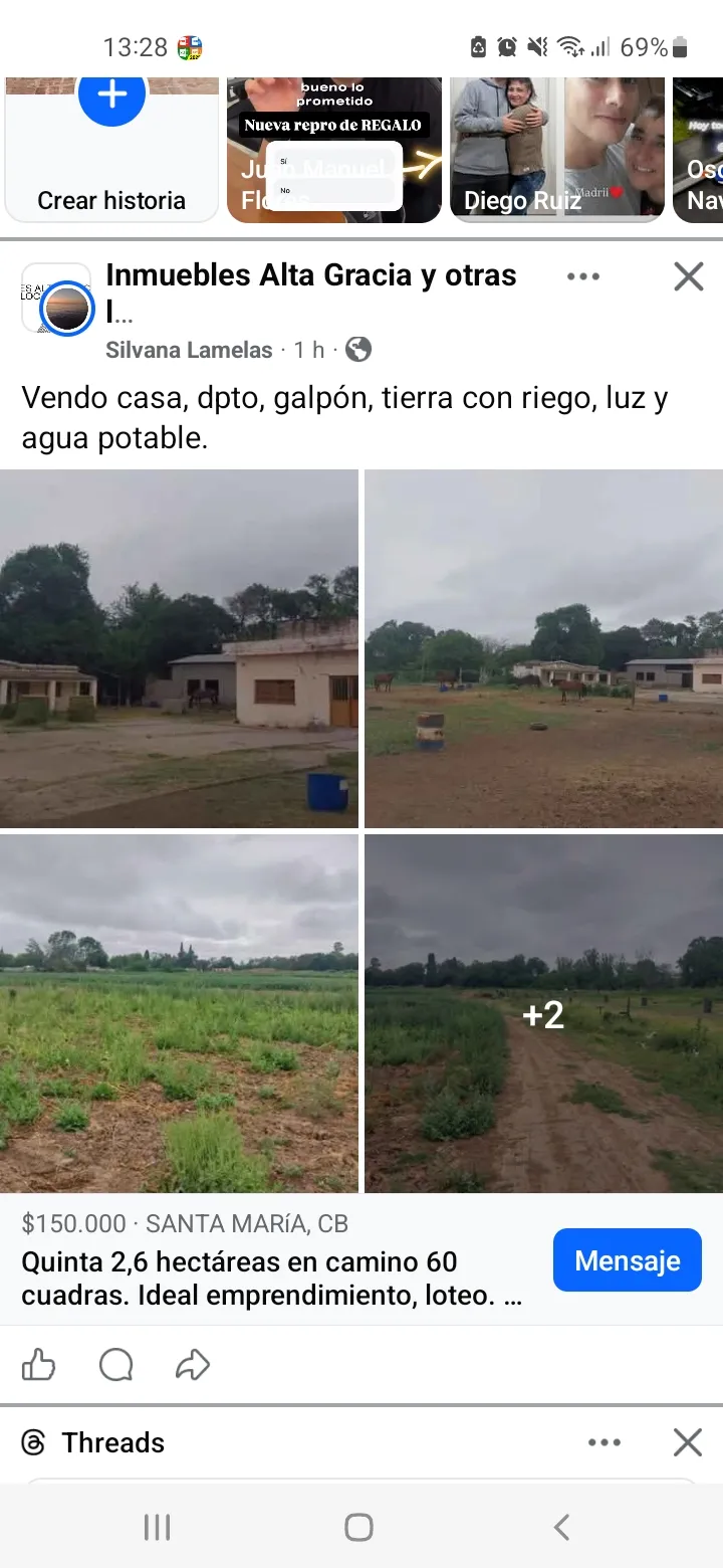 Lote 2,6 hectáreas con con vivienda y riego permanente cercano a planta potabilizadora de aguas cordobesas y