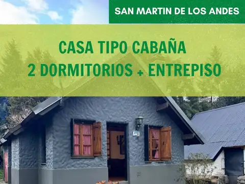 Casa tipo cabaña de 2 dormitorios con entrepiso en barrio chapelco