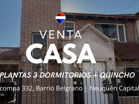 Venta casa 3 dormitorios y quincho
