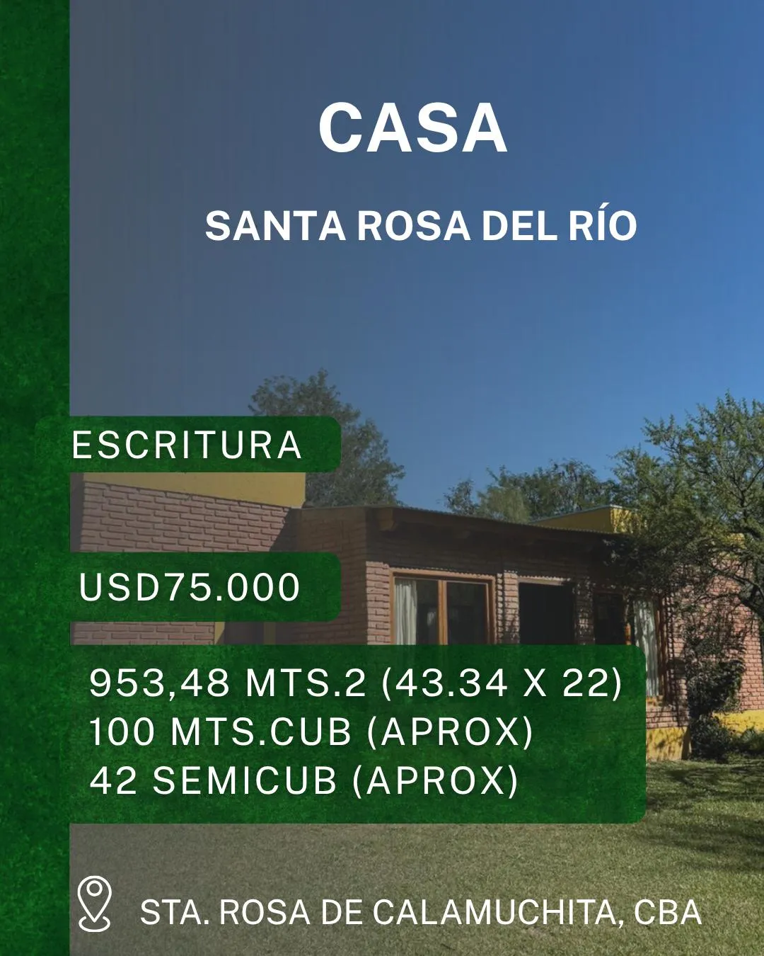 CASA SANTA ROSA DE CALAMUCHITA, SANTA ROSA DEL RIO
