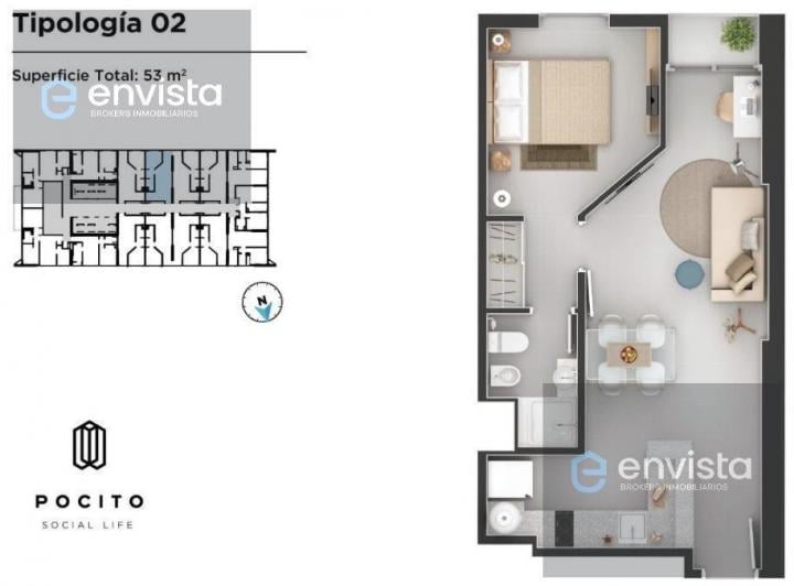 Departamento · 40m² · 2 Ambientes