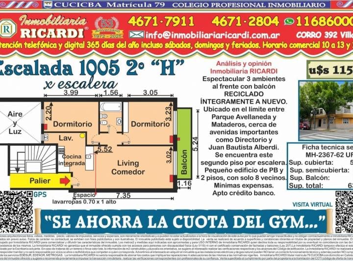 PH · 58m² · 3 Ambientes