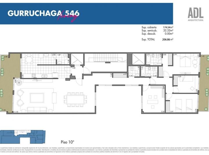 Departamento · 174m² · 5 Ambientes