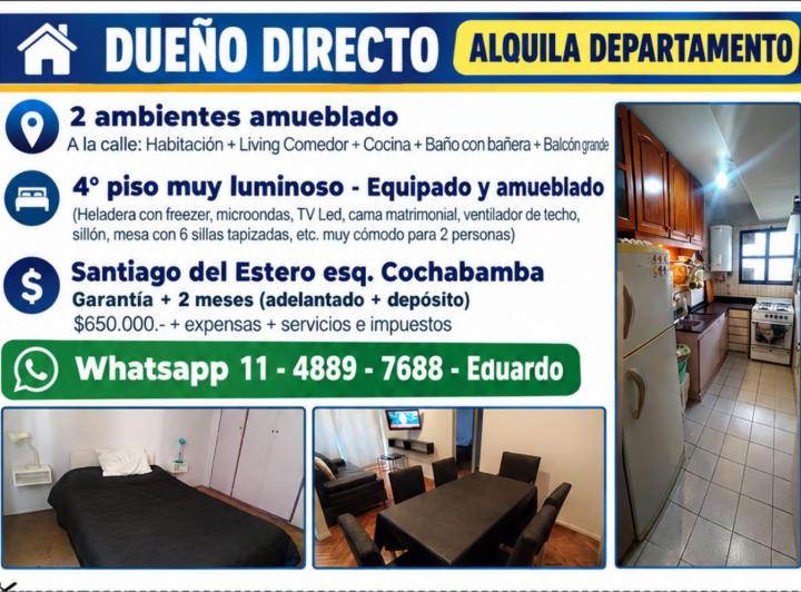 Departamento · 40m² · 2 Ambientes