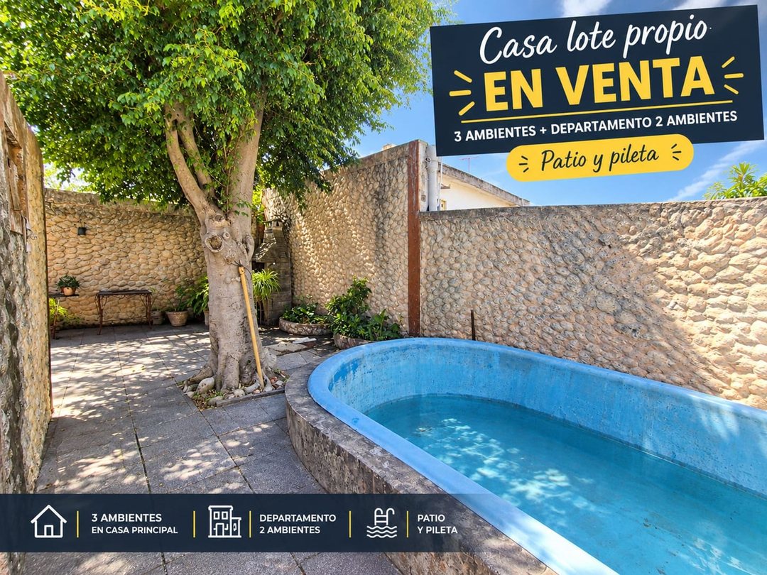 VENTA CASA 3 AMBIENTES COCHERA PILETA QUILMES