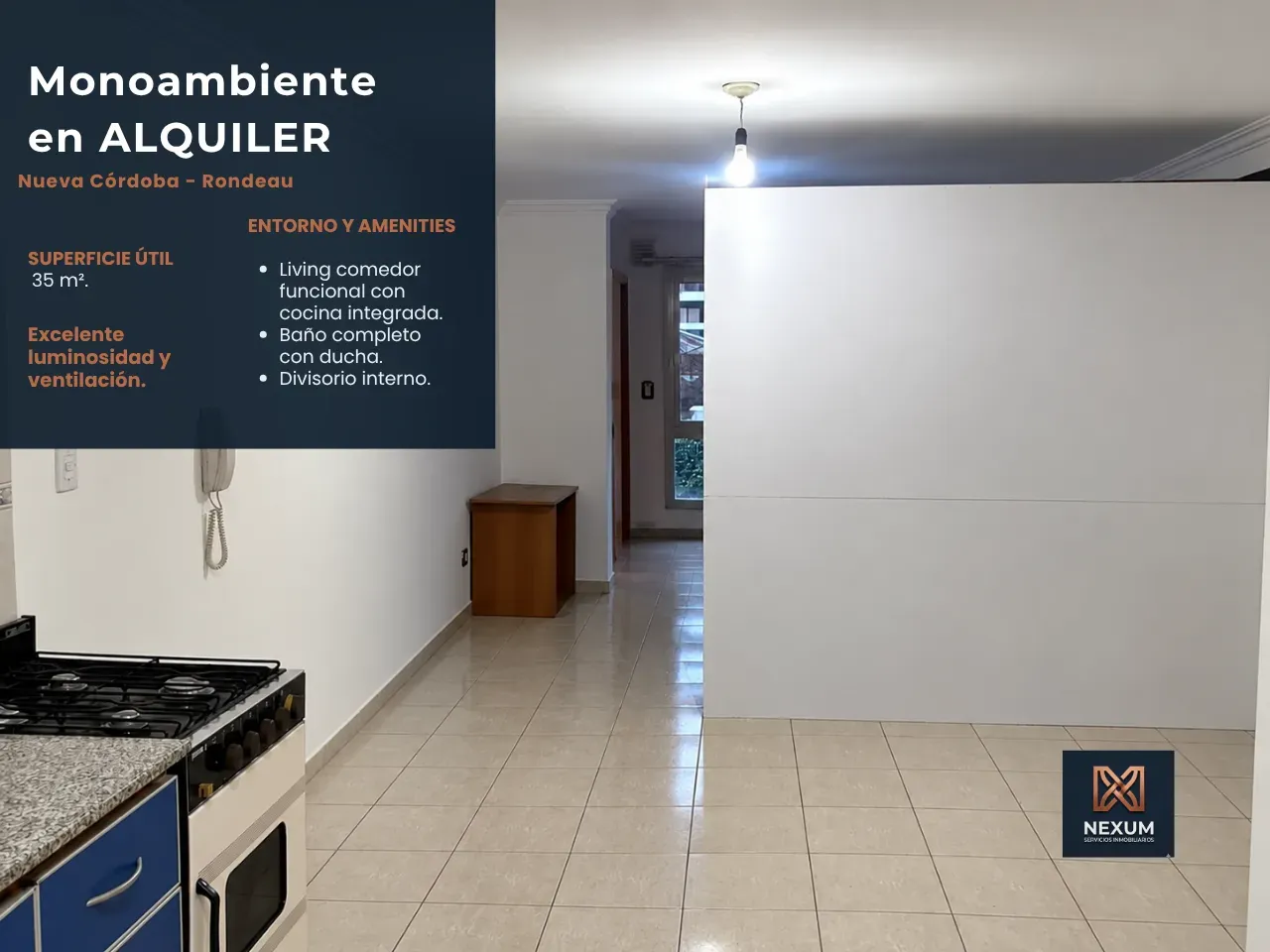¡Viví Nueva Córdoba! Monoambiente luminoso de 35 m² en excelente ubicación