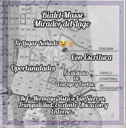 Vendo lote de 850mts con Escritura y Vista al Lago.