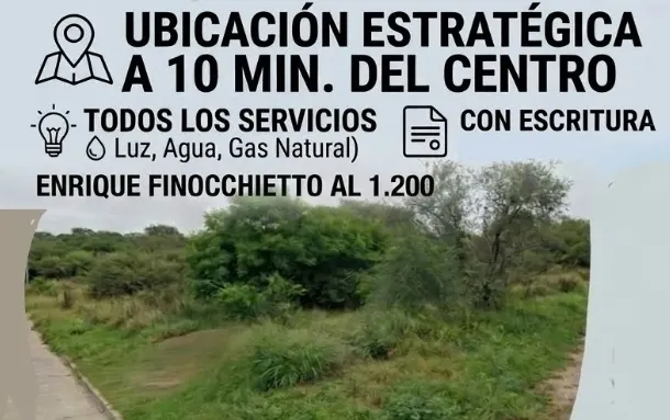 Vendo terreno 1980 m2 a 10 min del centro