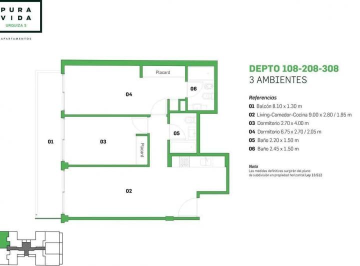 Departamento · 70m² · 3 Ambientes