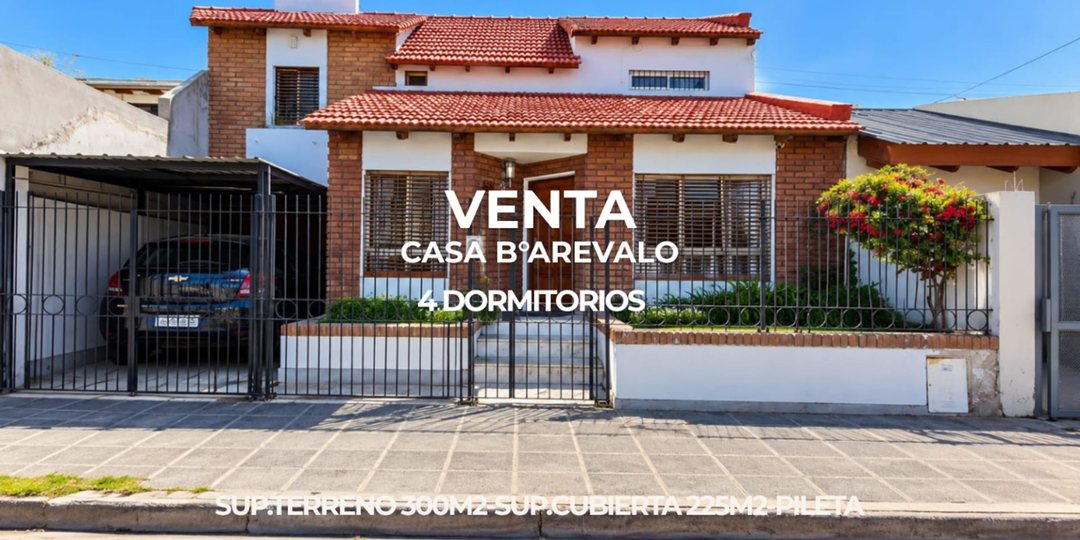 CASA 4 DORMITORIOS CON PILETA Y QUINCHO-B°AREVALO