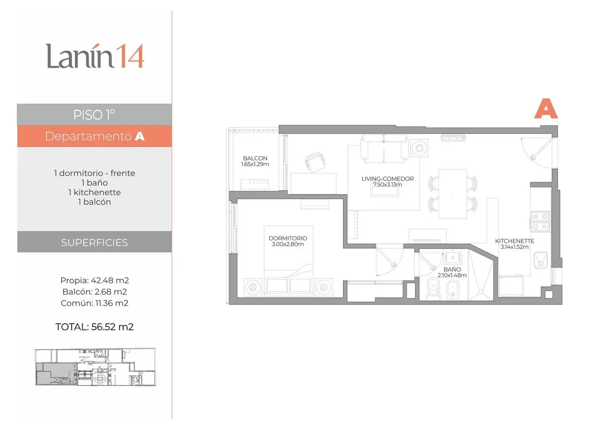 Departamento de 1 dorm en Venta en Nueva Cordoba