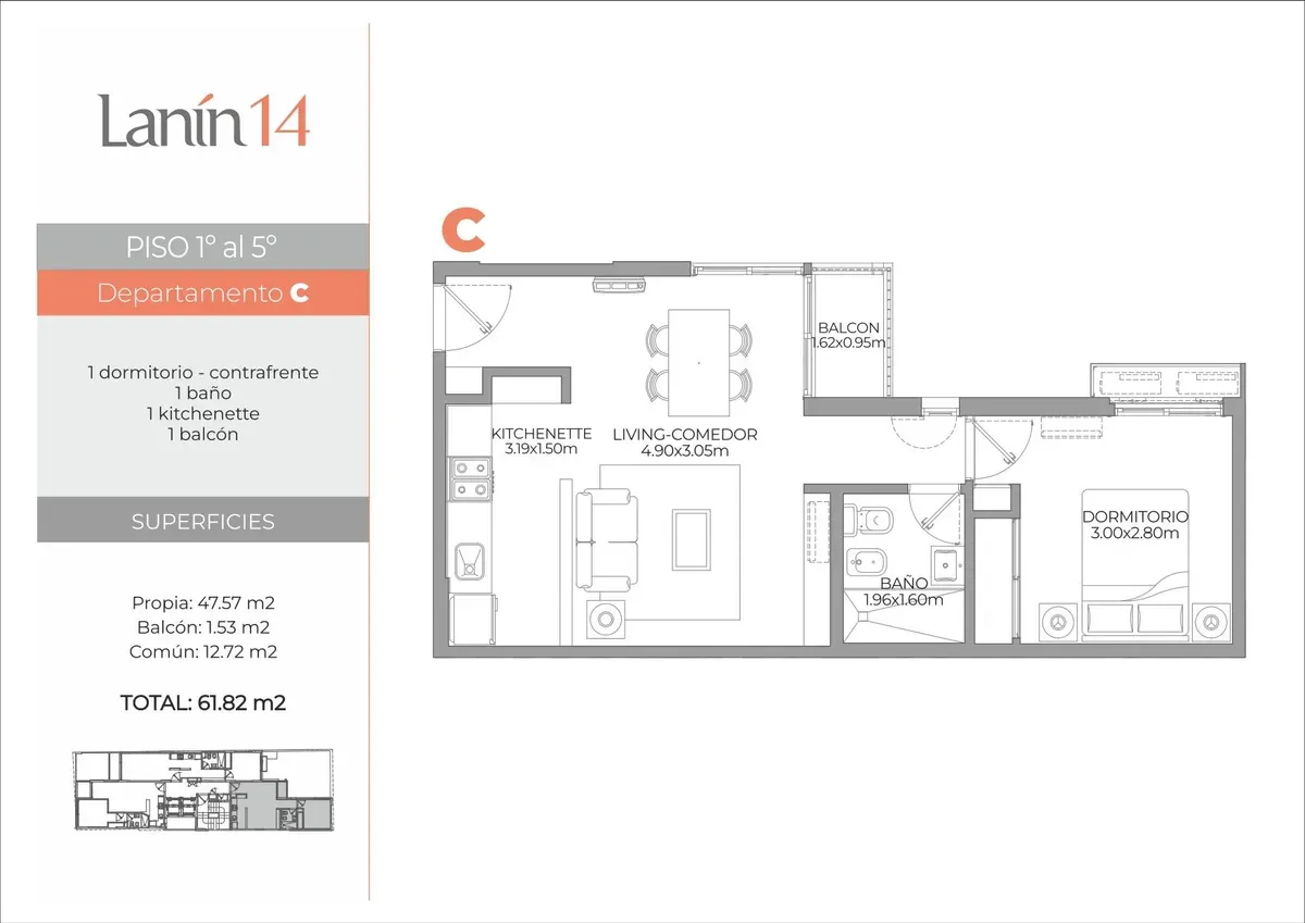 Departamento 1 dorm en venta Nueva Cordoba