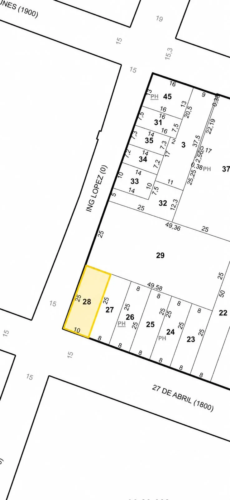 Lote esquina en Alberdi de 250 m2 con gran potencial constructivo ,  PB + 5 pisos.