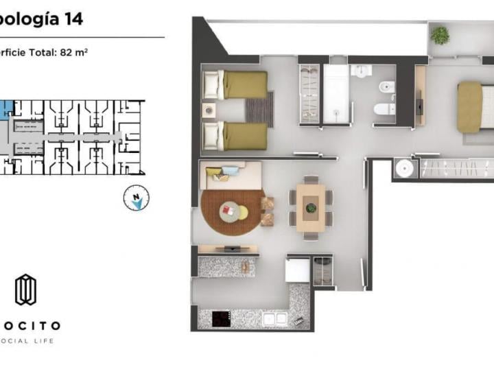 Departamento · 82m² · 4 Ambientes
