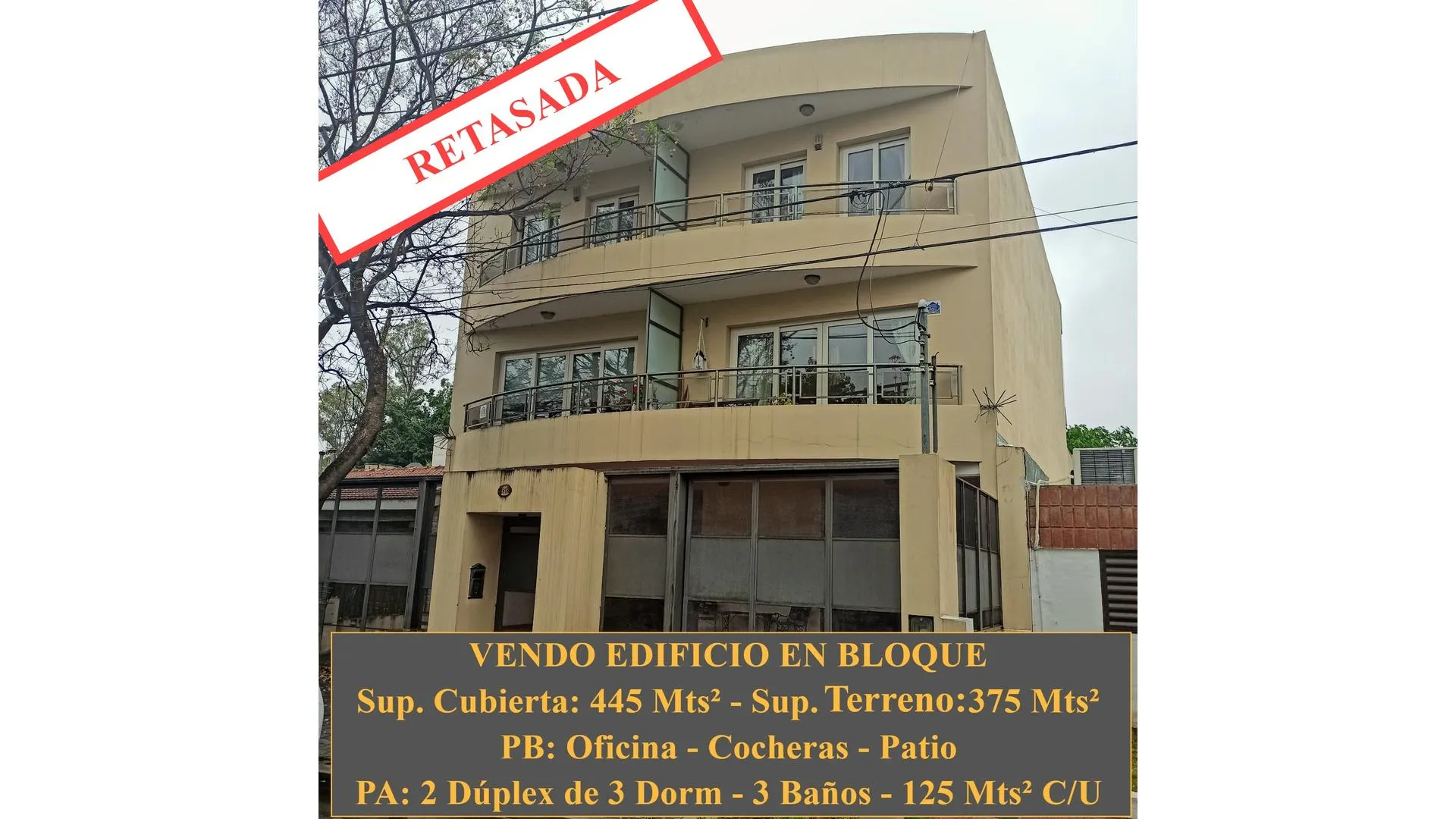 RETASADO !!! 2 Dúplex + Oficina 90 mts. C/ Cocheras