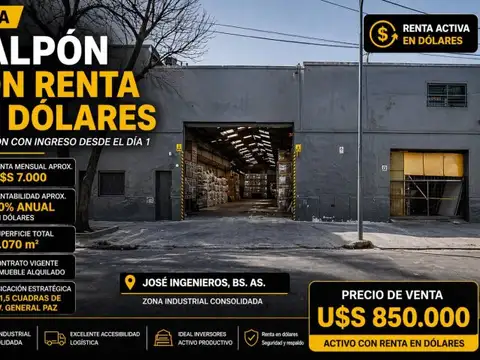 Galpón en Venta en José Ingenieros, Partido de Tres de Febrero