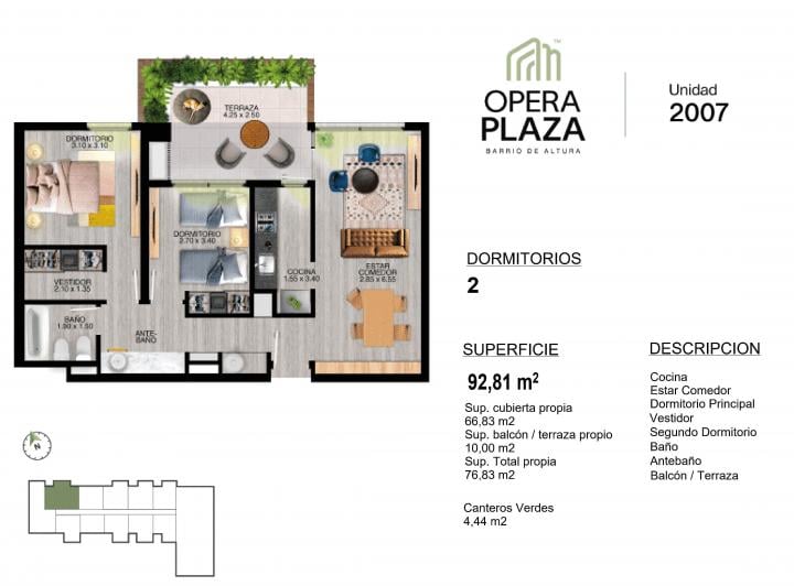 Departamento · 96m² · 3 Ambientes