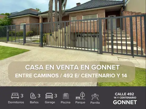 Casa en Venta en Manuel B Gonnet, Partido de La Plata