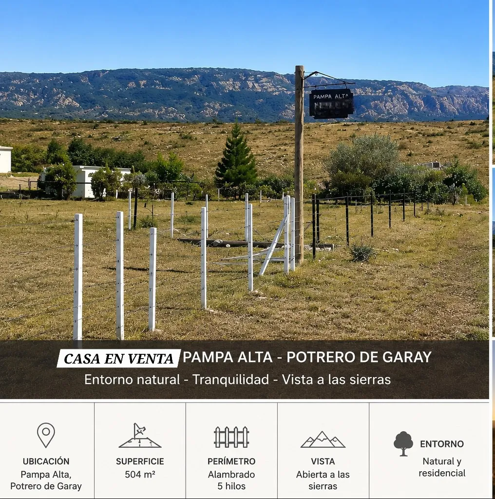 Venta: Casa en Potrero de Garay - B° Pampa Alta